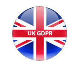Logo shows the words 'UK GDPR' within a circle which has a blue, white and red striped Union Jack in the background