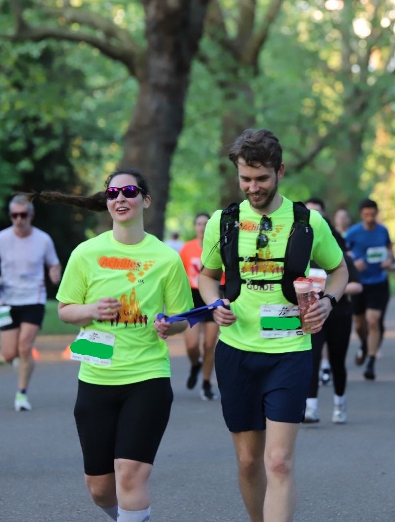 Image: Tanja running with her guide runner